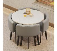 Set tavolo rotondo compatto con sedie, design salvaspazio per conferenze, sala da pranzo e soggiorno