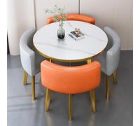 Set tavolo rotondo compatto e sedia per ufficio, sala da pranzo e soggiorno, ideale per riunioni e salotti