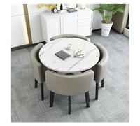 Set tavolo rotondo e sedia grigio chiaro per ricevimenti, tavolino piccolo per riunioni, design salvaspazio, ideale per soggiorno, club e ufficio