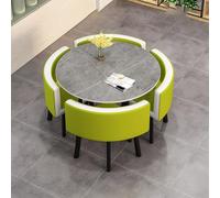 Set tavolo rotondo e sedie: 1 tavolo e 4 sedie, design salvaspazio, facile da montare, ideale per ufficio, reception o cucina, sala da pranzo