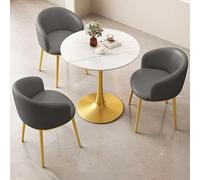 Set tavolo rotondo per ufficio e reception, tavolo compatto e sedia per piccoli spazi, ideale per aree di negoziazione e reception, design salvaspazio