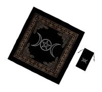 Set Tavolo Tarocchi Nero 1 Pezzo con Motivo Artistico | Carte Tarocchi, Scenario Altar e Gioco, Accessorio Creativo con Design Decorato, Confezione Completa
