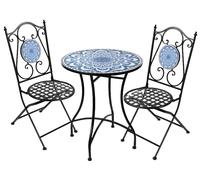 SET TAVOLO TONDO + 2 SEDIE METALLO GIARDINO TERRAZZO VERANDA PIEGHEVOLE 7060 CM