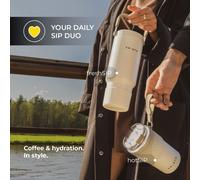 Set tazza da viaggio e bicchiere termici CHiATO Home hot & fresh SIP Oat Cream - Crema