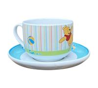 Set tazza e sotto tazza in ceramica Winnie the Pooh tazza larga jumbo 450 ml piatto piano
