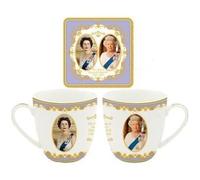 Set tazze e sottobicchieri commemorativi Sua Maestà la Regina Elisabetta II...
