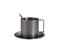 Set Tazzine Da Caffè A Doppia Parete In Acciaio Inossidabile Con Cucchiaino Da Caffè(280ML)