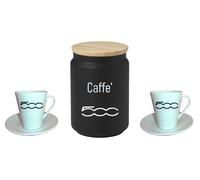 SET TAZZINE DA CAFFE' CON PIATTINI E BARATTOLO IKEA STAMPA IN VINILE LOGO 500