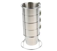 Set Tazzine Da Caffè in Acciaio Tazze Da Tè Ad Acqua Impilabili con