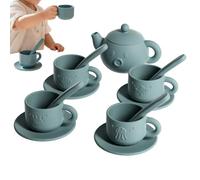 Set Tea Party - Kit 13 Pezzi Per L'ora Del Tè Per Bambini, Set Da Cucina Realistico In Silicone, Leggeri Da Gioco Per Cucina Principessa Per Asilo Compleanno Attività Prescolare Viaggi