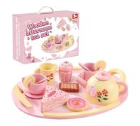 Set Tea Party Per Bambini Giocattolo educativo in legno composto da 16 | Set Tea Party per Bambine Per bambine 6 agli 8 anni, Festa dei Bambini, Giorno del Ringraziamento e altre