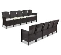 Set Technorattan Lido per 10 persone marrone Bica