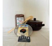 SET TEGAME DIAMETRO 17 CM COLI' 2 MESTOLI LEGNO RETINA SPARGIFIAMMA RISO ROSSO