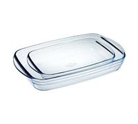 Set Teglie Forno Rettangolari Vetro Pyrex 35x23 e 28x20 cm - Arc