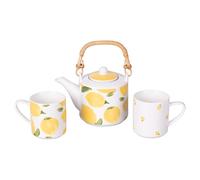 Set teiera e due tazze in porcellana 640 ml, limoni, Fruit Life
