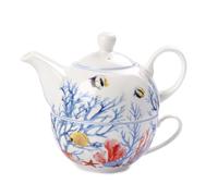 Set Teiera e Tazza a Tema Marino 13.6 cm in Porcellana d'Autore Nàvel con Gift Box Idea Regalo Bomboniera da Matrimonio