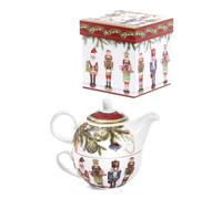 Set Teiera + Tazza con Soldati Natalizi 17 cm in Porcellana con Color Box Nàvel