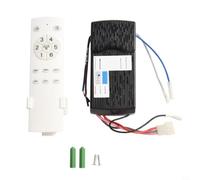 Set telecomando per ventilatore da soffitto, ricevitore da 433 Mhz con 6 livelli di controllo, controllo della luce, funzione di memoria, timer, modalità vento naturale, bianco e nero, installabile