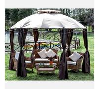 Set Teli Laterali Marroni Di Ricambio Per Gazebo Gotic Esagono 3,50