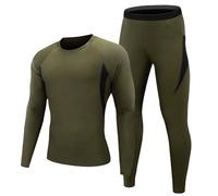 Set termico da uomo caldo per l'inverno, casual e alla moda, in velluto, ad asciugatura rapida, assorbente, traspirante, per ciclismo, fitness, sport all'aria aperta, per allenamento a casa, Jn, L