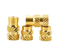 Set termico in ottone con dado con inserto filettato M3 M4 for stampante 3D | Inserti in rame pressati a caldo con fusione a caldo Nutsert incorporati zigrinati da 500 pezzi(L 5mm,M3(OD4mm))