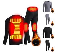 Set termico intimo riscaldato da uomo in saldo nel Regno Unito, svendita, scaldino elettrico con ricarica USB, canottiera termica riscaldata e leggings, pantaloni, tuta, set di base riscaldato, intimo