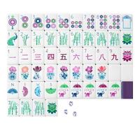 Set Tessere Mahjong 4 Strati Mahjong Americano | 3 Dadi Set Mahjong 160 Pezzi Design Premium per Casa e Incontri Sociali(Purple)