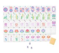 Set Tessere Mahjong 4 Strati Mahjong Americano | 3 Dadi Set Mahjong 160 Pezzi Design Premium per Casa e Incontri Sociali(Pink)