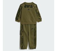 adidas Unisex - Bimbi 0-24 Seasonal Essentials Camo Fleece Jogger Infants Track_Suit, olive strata/jungle ink, 18-24 Months