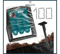 Set tessuto non tessuto antierbacce 1x10m con 100 ancore 12cm UV stabile...