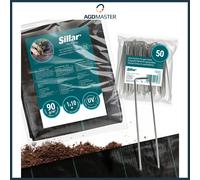Set tessuto non tessuto antierbacce Sillar 1x10m con 50 ancoraggi in...