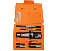 SET TESTINA TESTA FRESA PER ALESARE ISO40 ALESATORE CENTESIMALE CON 9 BARENI