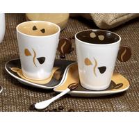Set tete a tete Cappuccino, 20 cm, in porcellana, Gift Box, Mandorle by Paben