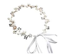 Set tiara nuziale con perle di cristallo - Con forcine con strass per la sposa e le damigelle(Gold)