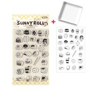 Set timbri in silicone trasparente con, Warm day rolls