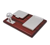 Set Timbro e Block Notes in Argento 925 e Legno Ciliegio
