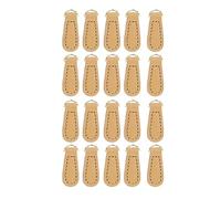 Set tiretti per cerniere in vera pelle, etichette per cerniere eleganti in pelle microfibra da 20 pezzi con attacchi ad anello a D per personalizzazione di zaini, valigie (Beige)