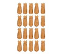 Set tiretti per cerniere in vera pelle, etichette per cerniere eleganti in pelle microfibra da 20 pezzi con attacchi ad anello a D per personalizzazione di zaini, valigie (Claybank)