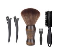 Set Toelettatura Per La Barba Da Uomo 5 Pennelli In Fibra Morbida Pelle In Profondità E Styling Selva Cura Della Barba Setmen's Setmen's Grooming Strumenti