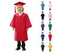 Set Toga e Tocco Bambini Senza Stola, Toga Laurea Unisex con Accessori Cappello e Nappina, Abito da Laureato Leggero per Ragazzi e Ragazze, per Feste di Diploma e Performance Scolastiche di Fine Anno