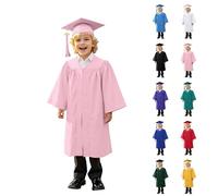 Set Toga e Tocco Bambini Senza Stola, Toga Laurea Unisex con Accessori Cappello e Nappina, Abito da Laureato Leggero per Ragazzi e Ragazze, per Feste di Diploma e Performance Scolastiche di Fine Anno