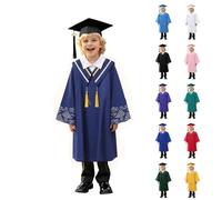 Set Toga e Tocco Bambini Senza Stola, Toga Laurea Unisex con Accessori Cappello e Nappina, Abito da Laureato Leggero per Ragazzi e Ragazze, per Feste di Diploma e Performance Scolastiche di Fine Anno