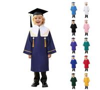 Set Toga e Tocco Bambini Senza Stola, Toga Laurea Unisex con Accessori Cappello e Nappina, Abito da Laureato Leggero per Ragazzi e Ragazze, per Feste di Diploma e Performance Scolastiche di Fine Anno