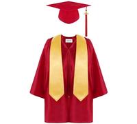 Set Toga e Tocco per Bambini 3-12 Anni, Costume Laureato con Stola, Cappello e Nappina, Abito Diploma Unisex per Asilo Scuola Materna e Primaria, Vestito Elegante per Cerimonia e Foto Ricordo