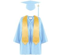 Set Toga e Tocco per Bambini 3-12 Anni, Costume Laureato con Stola, Cappello e Nappina, Abito Diploma Unisex per Asilo Scuola Materna e Primaria, Vestito Elegante per Cerimonia e Foto Ricordo