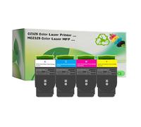 Set toner 4 colori compatibile con Lexmark C2325/C2535/C2425 & MC2325adw/MC2535adwe/MC2425adw/MC2640adwe, nero/ciano/magenta/giallo | resa standard/alta/extra alta