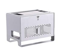 Set-top box per rack per router wireless, espositore per display da tavolo per scatola di immagazzinaggio del router WiFi/grigio / 31x21x23cm