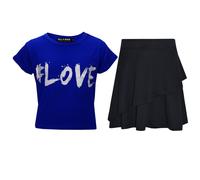 Set Top E Gonna Skater A Strati Royal #Love Per Ragazze Dai 7 Ai 13 Anni