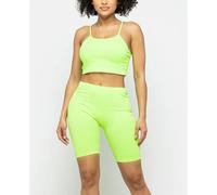 Set Top Fitness In Spaghetti E Pantaloni Corti Biker Casual Athletic Da Donna