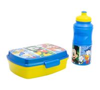 SET TORNA A COLE (SANDWICHERA RETTANGOLARE E BOTTIGLIA SPORT EASY HOLD 380 ML) IN SCATOLA REGALO MICKEY HAS FUN